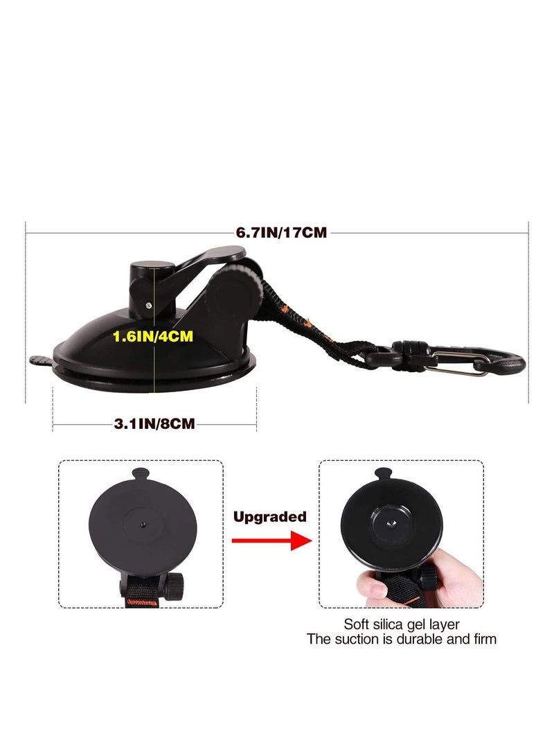 SYOSI Heavy Duty Suction Cup Anchor with Securing Hook Tie Down Camping Tarp Accessory as Car Side Awning 2 Pieces - Image 2