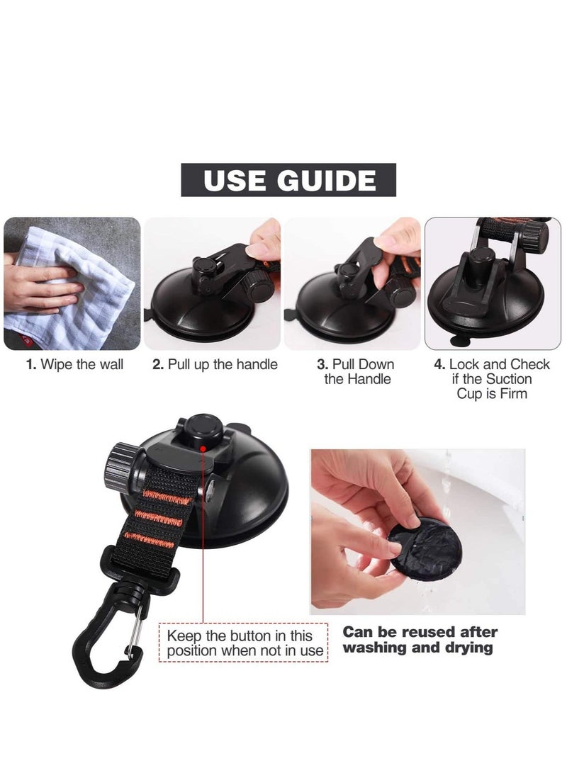 SYOSI Heavy Duty Suction Cup Anchor with Securing Hook Tie Down Camping Tarp Accessory as Car Side Awning 2 Pieces - Image 3