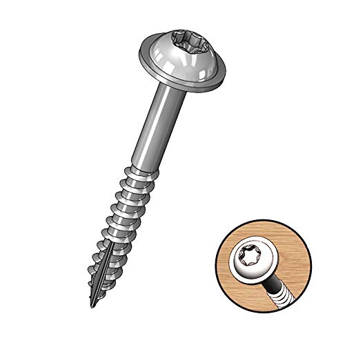Milescraft 5206 Wood Pocket Hole Screws - #7 x 2-1/2" Washer Head with Coarse Thread (50c.), Torx Drive Self-Tapping, For Indoor Use - Image 3