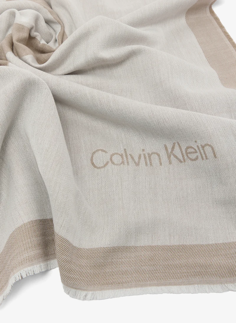 CALVIN KLEIN Square Chambray Logo Scarf