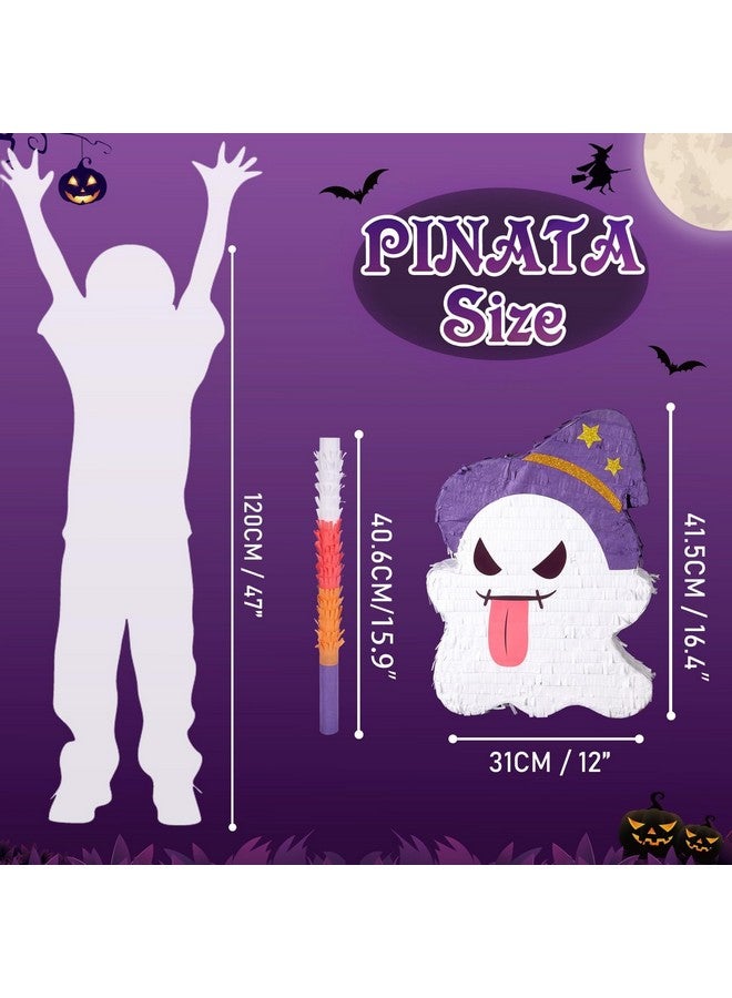 ويرنساي بينياتا الأشباح من WERNNSAI - بينياتا مخيفة لطيفة مع عصا وعصابة للعينين، ألعاب حفلات تنكرية للأطفال، لعبة بطابع المدرسة، بينياتا الأشباح الليلية، لعبة حفلات الأشباح للبنات والأولاد، 6.4 بوصة × 12.4 بوصة - Image 3
