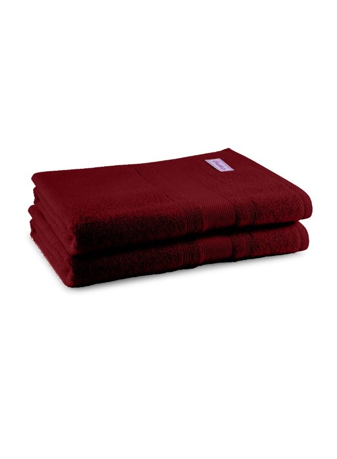 BYFT Home Castle (Maroon) Premium Cotton Bath Sheet (90X180 Cm-Set Of 2) Highly Absorbent, High Quality Bath Linen With Diamond Dobby 550 Gsm - Image 4