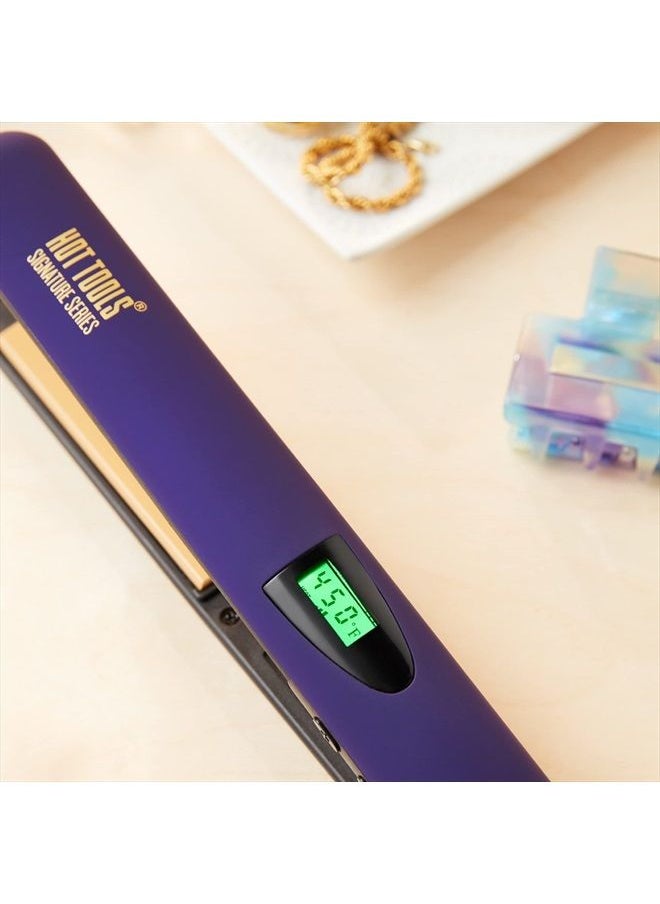 Hot Tools - Hot Tools Pro Signature Ceramic Digital Hair Flat Iron | Silky, Smooth Professional-Quality Styles, (1 in) - Image 1