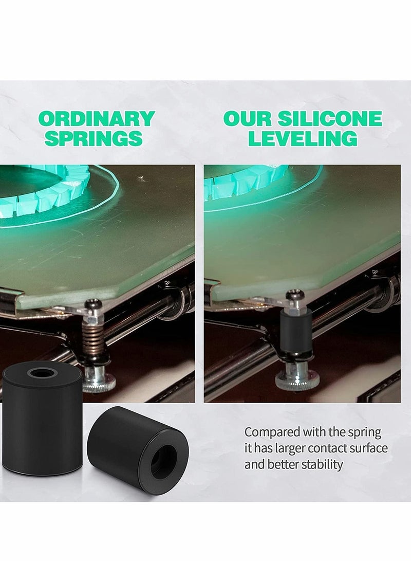 Y&D 3D Printer Heat Bed Leveling Parts, 8 Pcs Silicone Solid Column, Stable Hot Tool Heat-Resistant Buffer - Image 5