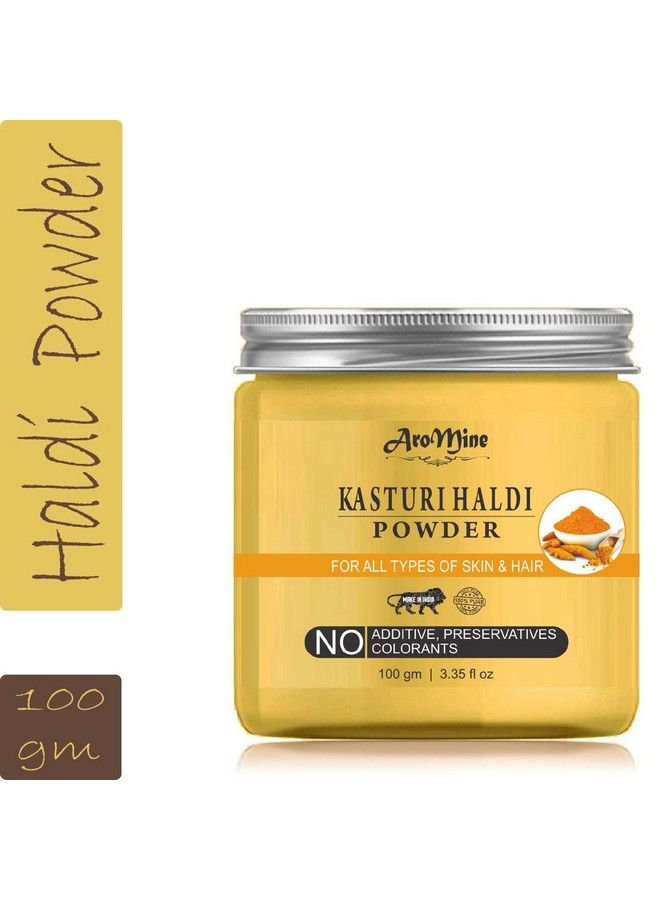 Aromine Natural And Organic Kasturi Haldi Powder For Brightening And Glowing Skin Face Pack 100Gm - Image 3