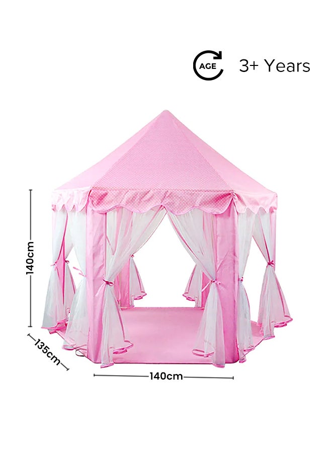 Foldable Portable Stylish Unique Design Hexagonal Indoor Outdoor Princess Castle Play House Tent 140x135x140cm - Image 1