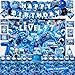 Mpanwen Gamer 7th Birthday Decorations for Boys Blue Video Game Level 7 Bday Party Decor Supplies for 7 Years Old Boy with Backdrop Banner Tablecloth Centerpieces Hanging Swirls Hat Wall Signs - Image 2