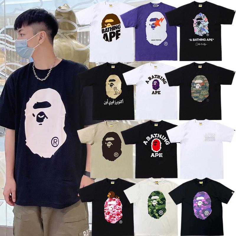 كرتون مطبوعة تي شيرت للرجال والنساء، نصف الأكمام قصيرة تي شيرت - Image 2