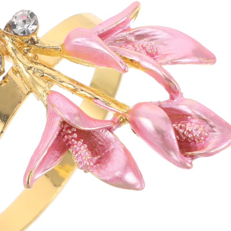 Lily Design Floral Napkin Rings Set of 6 Reusable Table Decor for Wedding Holiday - Image 4