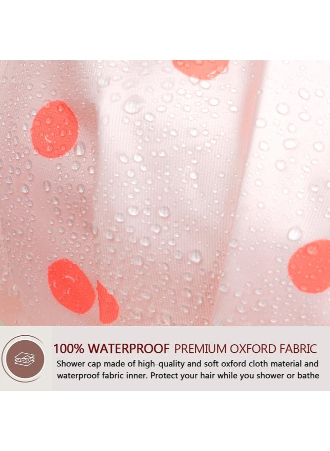 Shower Cap for Women Reusable Waterproof Hair Caps with Adjustable Bowknot, Ideal for Beauty Bathing, Hair Spa, and Travel Use  - Image 3