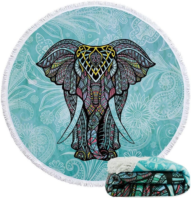 Violet Mist Round Beach Towel Blanket Tapestry Microfiber Roundie Terry Beach Throw Soft Multipurpose Table Cloth Wall Hanging Bed Cover for Women Home Traveling - Image 2