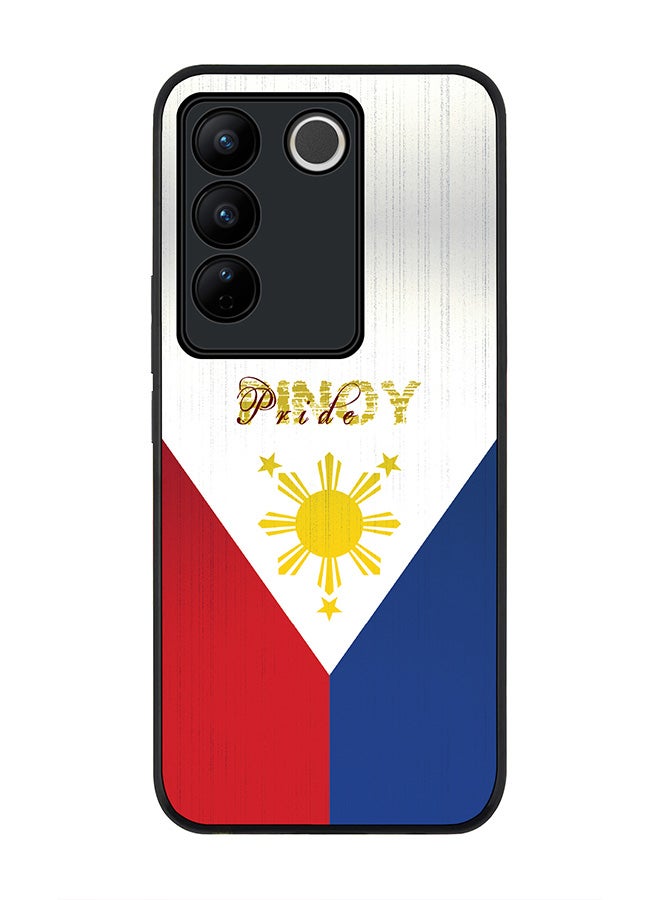 Stylizedd Rugged Black Edge case for Vivo V27 / Vivo V27 Pro / Vivo S16, Slim fit Soft Case Flexible Rubber Edges Anti Drop TPU Gel Thin Cover - Pinoy Pride - Image 1