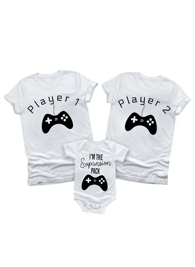 Matching Family Outfits Player 1 & Player 2 Matching T-Shirts | Gamer Dad and Son Outfits | Family Gaming Shirts | Father-Son Matching Clothes | Video Game Tees for Kids