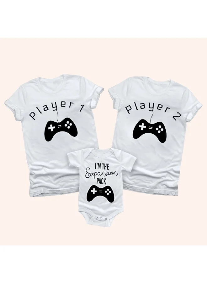 Matching Family Outfits Player 1 & Player 2 Matching T-Shirts | Gamer Dad and Son Outfits | Family Gaming Shirts | Father-Son Matching Clothes | Video Game Tees for Kids
