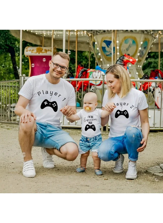 Matching Family Outfits  Player 1 & Player 2 Matching T-Shirts | Gamer Dad and Son Outfits | Family Gaming Shirts | Father-Son Matching Clothes | Video Game Tees for Kids  | Best Price UAE
