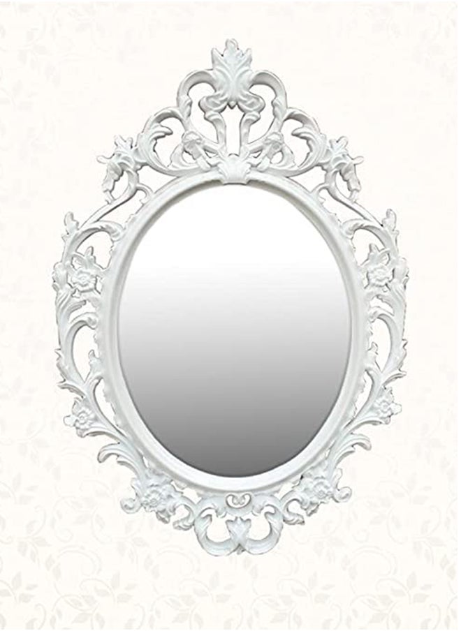 HOME TASTE Hometaste Big White Mirror Decorative Wall Hanging Mirrors Wall Mounted Makeup Mirror,Vintage Cosmetic Mirror Dressing Mirror Vanity Mirror Bathroom Wall Mirror Modern Mirror 