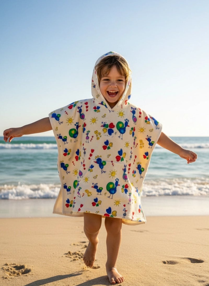 Pearl Coast International Kids Poncho Towel Hooded Pack of 2 – Quick Dry Microfiber Beach Changing Robe for Boys & Girls, Soft Absorbent Swim Cover Up - Image 3