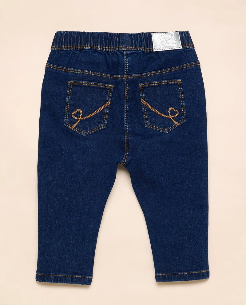 R&B Washed Jeggings with Elastic Waist