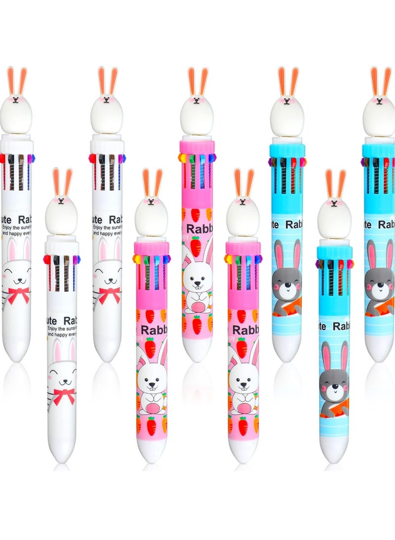 KASTWAVE 12 PCS Lovely Rabbit Pens, 0.5 mm Kawaii Gel Ink Pen, Retractable Multicolor Pen,  Novelty School Party Gift, Suitable for School Office Supplies Prize Gift - Image 1