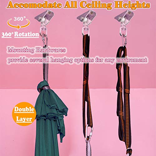 DOI IRON Sensory Swing for Kids with 360° Swivel Hook, Saggy-Resistant Double-Layer Fabric Indoor/Outdoor Cocoon Therapy Swing for Autism, Yoga & Play - Image 4