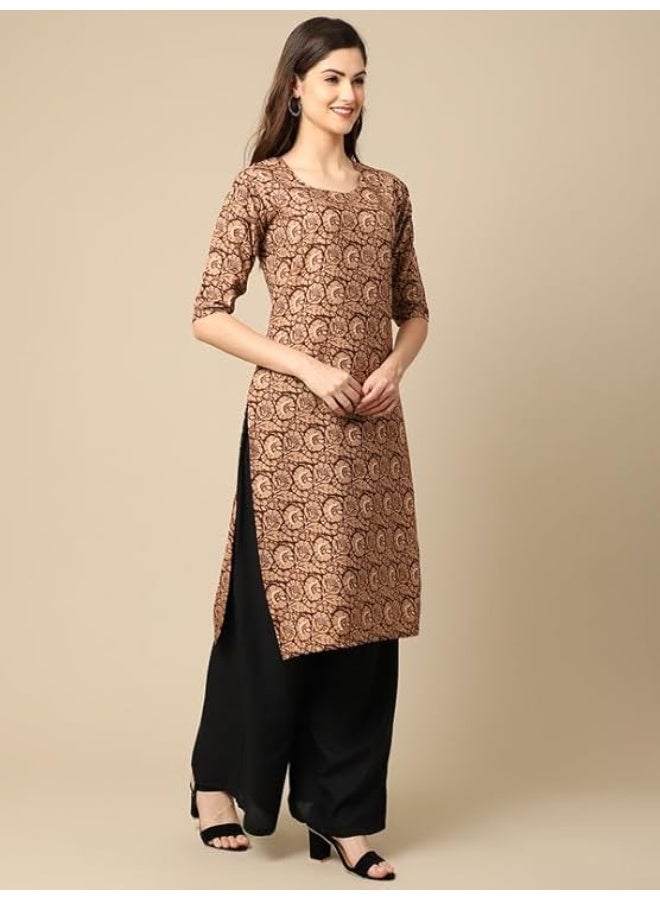 Pinkmint store Women's Crepe Print Straight Kurta [Pack of 6] M - Image 4