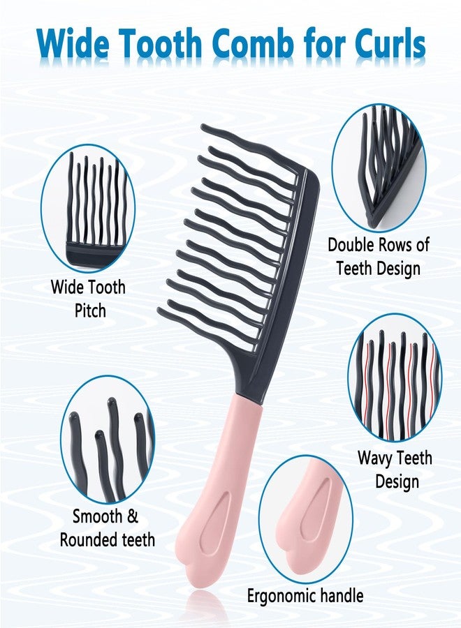 SIMPOR 2 Pack Wide Tooth Comb for Curls and Detangling Comb Set, Large Wavy Tooth Detangler Brush and Double Sided Styling Hair Comb for Wet Dry Hair, Shower Barber Combs for Women Men Thick Curly - Image 4