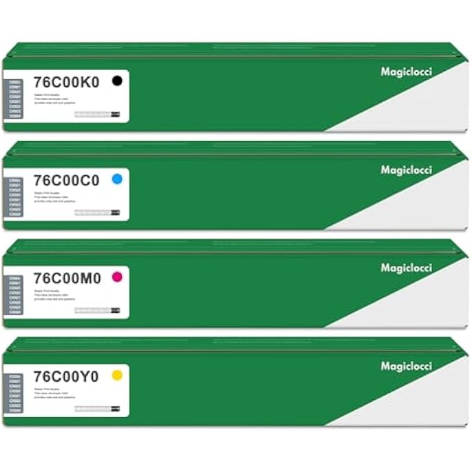 CS92X 76C00K0 76C00C0 76C00M0 76C00Y0 TONER CARTRIDGES (4-PACK, BLACK/CYAN/MAGENTA/YELLOW) REPLACEMENT FOR LEXMARK CS92X TONER CARTRIDGES CS92X,CS921, CS923, CX920, CX921, CX922, CX923,CX924 PRINTER - Image 1