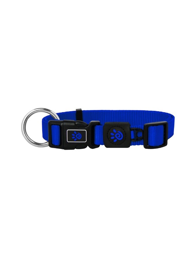 dog collar small Nylon o-ring blue (25-40x1.5cm)