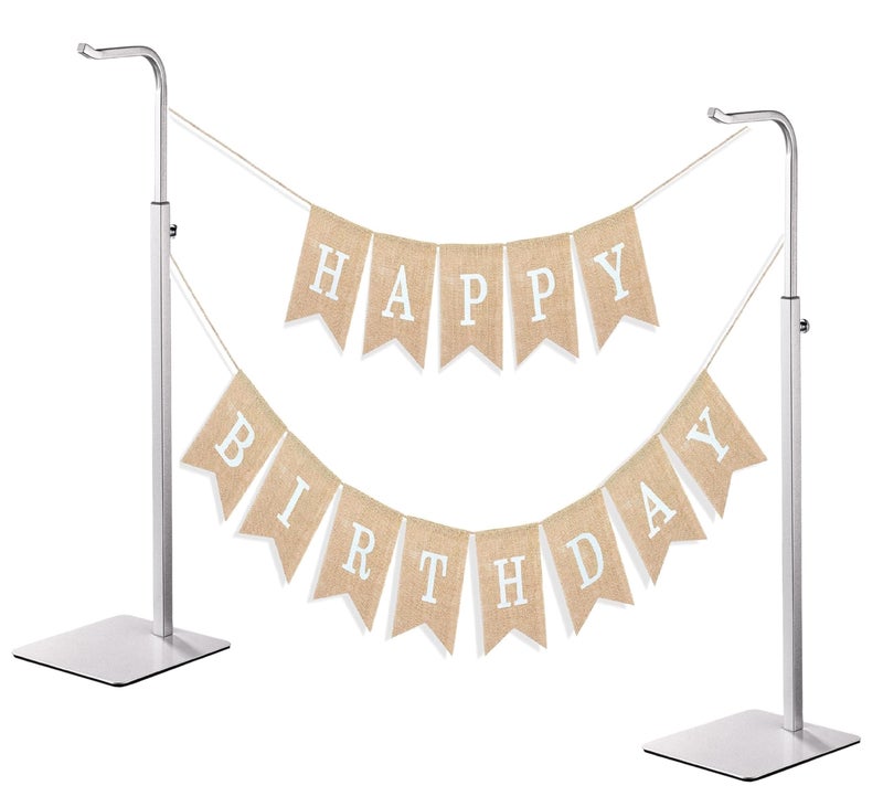 Josmimic 2 Pack Purse Holder Handbag Display Stand: Silver Hanger Rack for Bags, Purses, and Wreath, Adjustable Hook Stand for Tabletop, Closet, and Retail Use for Vendors - Image 1