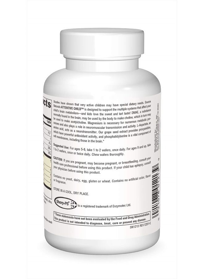 Source Naturals رقائق قابلة للمضغ للأطفال لدعم عملية التمثيل الغذائي في الدماغ - 30 رقائق فواكه - Image 2