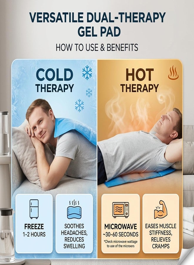 Ruheaou Gel Soft Flexible Ice Pack for Injuries Reusable - (Large: 24"x36" for Hip, Shoulder, Knee, Back - Comfy Cold Pack Compress for Swelling, Bruises, Surgery - Image 4