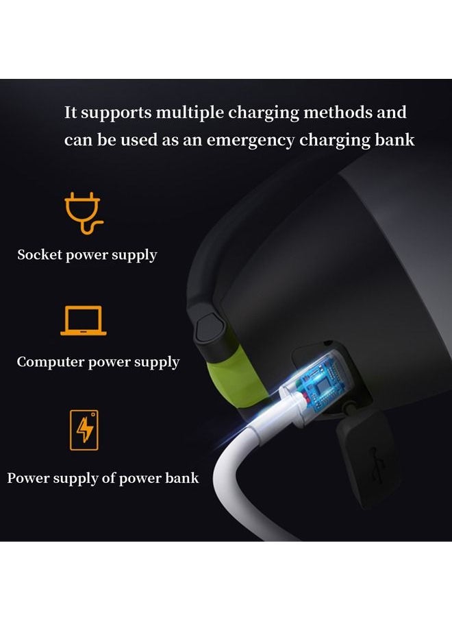 Outdoor Power Supply Multifunctional Mobile Lighting Soft Light Suitable for Camping/outdoor Lighting/Travel/Phone Charging (Black)
