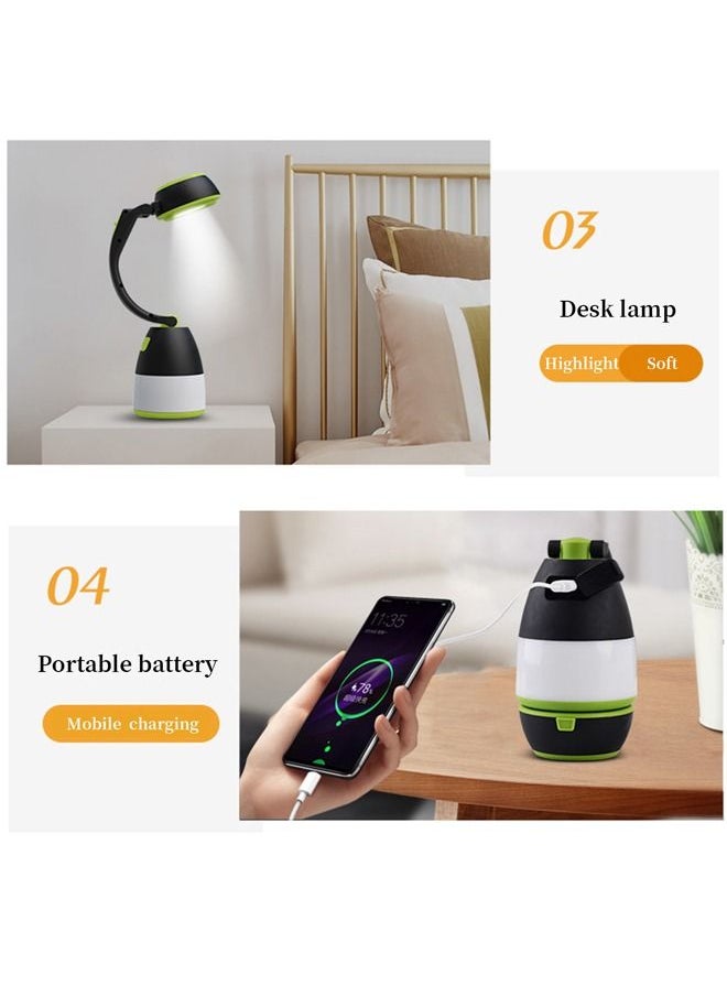 Outdoor Power Supply Multifunctional Mobile Lighting Soft Light Suitable for Camping/outdoor Lighting/Travel/Phone Charging (Black)