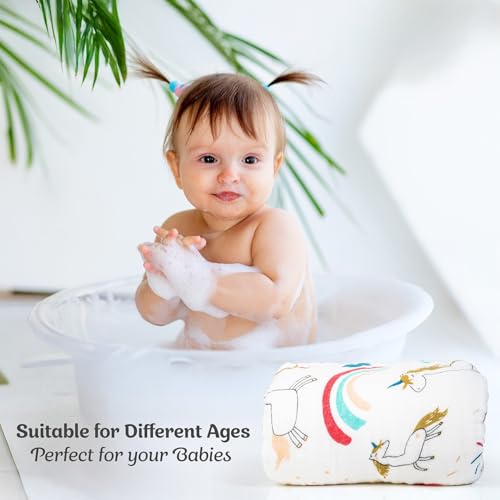 BASEEFY Muslin Baby Bath Towel for Newborns – 6 Layer Premium Cotton, Super Soft, Breathable & Highly Absorbent, Gentle on Sensitive Skin for Kids (105 * 50 CM, Unicorn Design) - Image 5