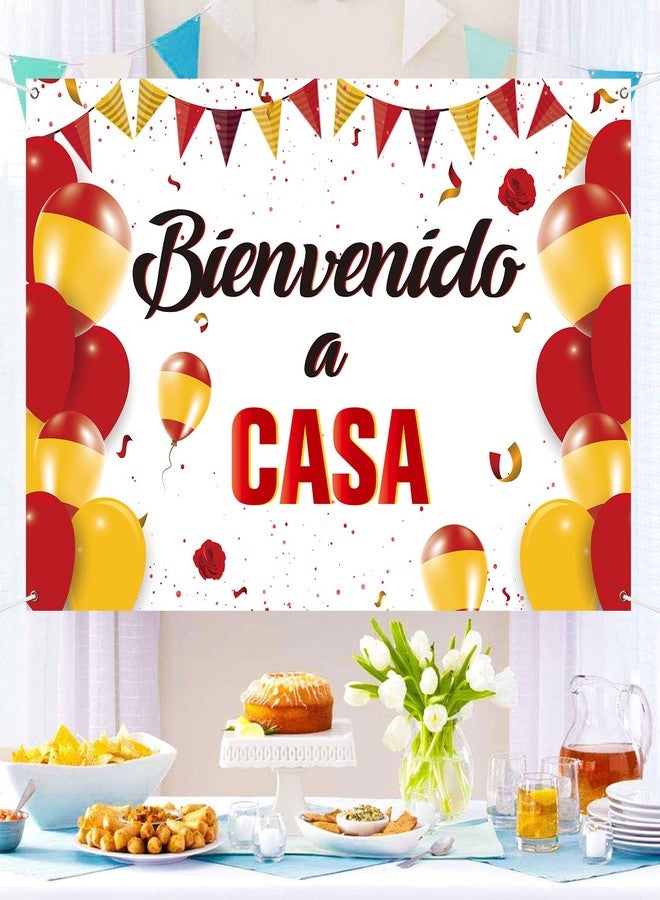 INNORU Bienvendo a Casa Backdrop Banner, Spanish Homecoming Housewarming Party Photography Backdrop Durable Fabric, Fiesta Party Home Family Decorations Photo Booth Props 6x4ft - Image 4