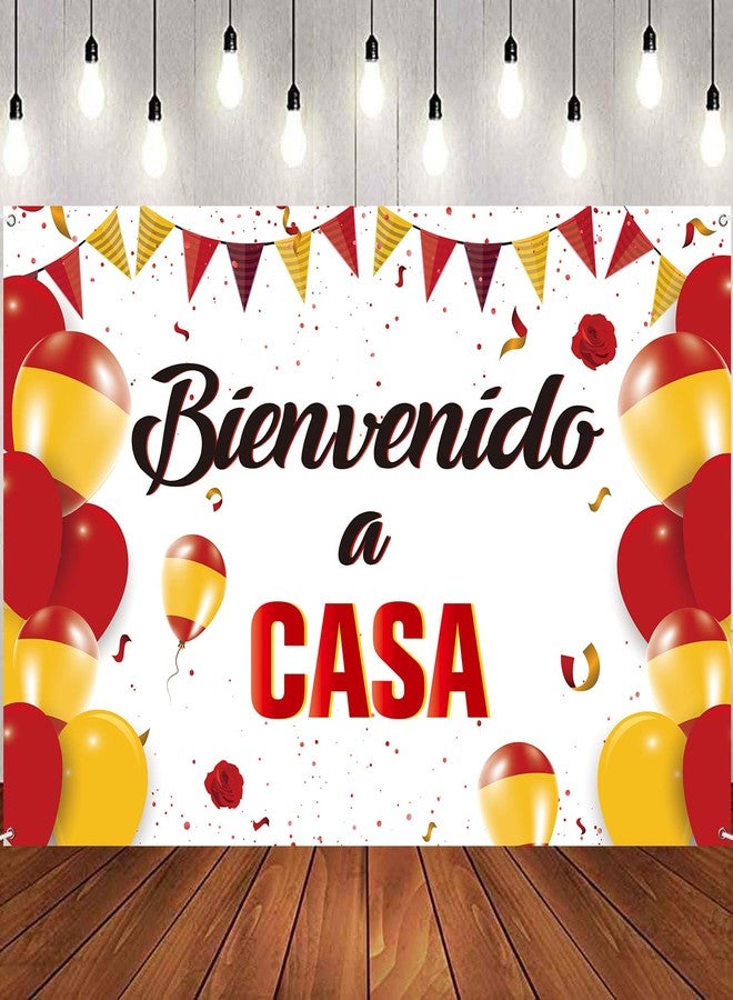 INNORU Bienvendo a Casa Backdrop Banner, Spanish Homecoming Housewarming Party Photography Backdrop Durable Fabric, Fiesta Party Home Family Decorations Photo Booth Props 6x4ft - Image 1