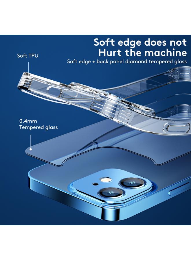 زبون جراب لهاتف iPhone 12 مصنوع من مادة TPU + جراب زجاجي مقوى مقاوم للصدمات - Image 3