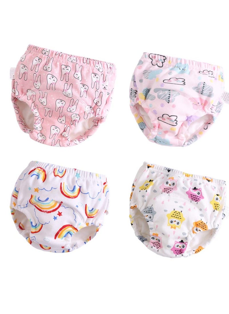 Captaintech Toddler Potty Training Pants 4 Pack Cotton Underwear Waterproof for Kids with Supper Absorbent-Layers, Soft and Absorbent  - Image 1