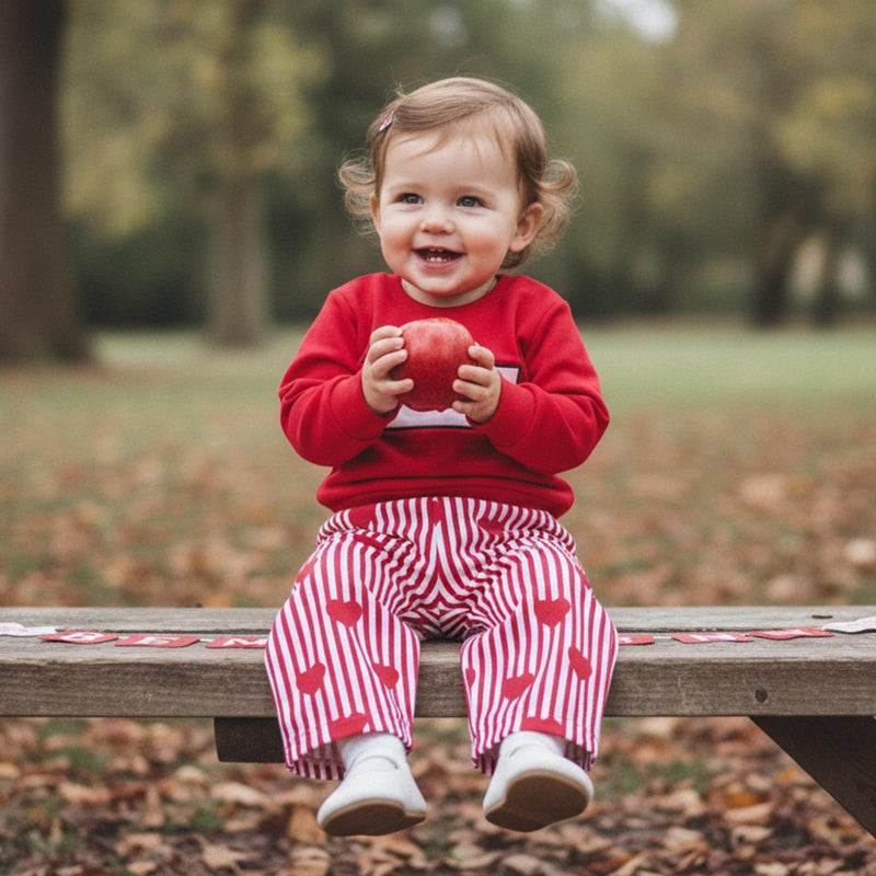 JLKGICF Toddler Boy Valentines Outfit Heart Print Pullover Plaid Pants Lover Boy Baby Outfit Baby Spring Clothes (Red Heart print, 2-3T) - Image 2
