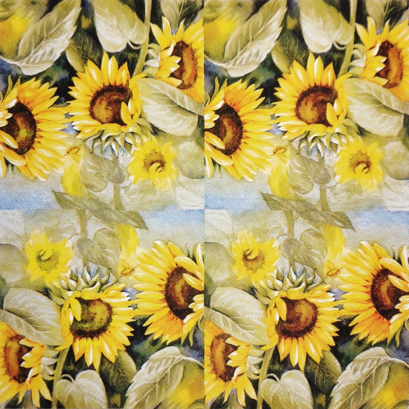 Zelten Colored Paper Cocktail Napkins, 20 Count Shabby Chic Napkins for Wedding, Dinner Tea Party Shower, Sunflower - Image 2