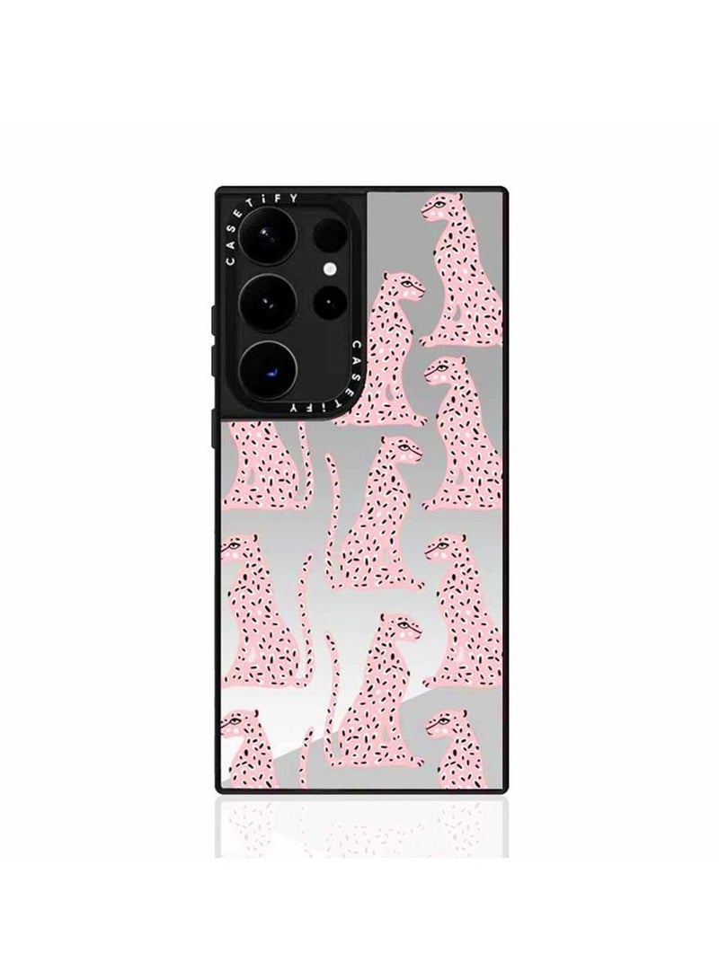 Mmmon Compatible with Samsung Galaxy S24 Ultra Case,With Magsafe Drop Protection Anti Peel Off Tech Clear Phone Case For  Galaxy S24 Ultra(Pink Leopard) - Image 1