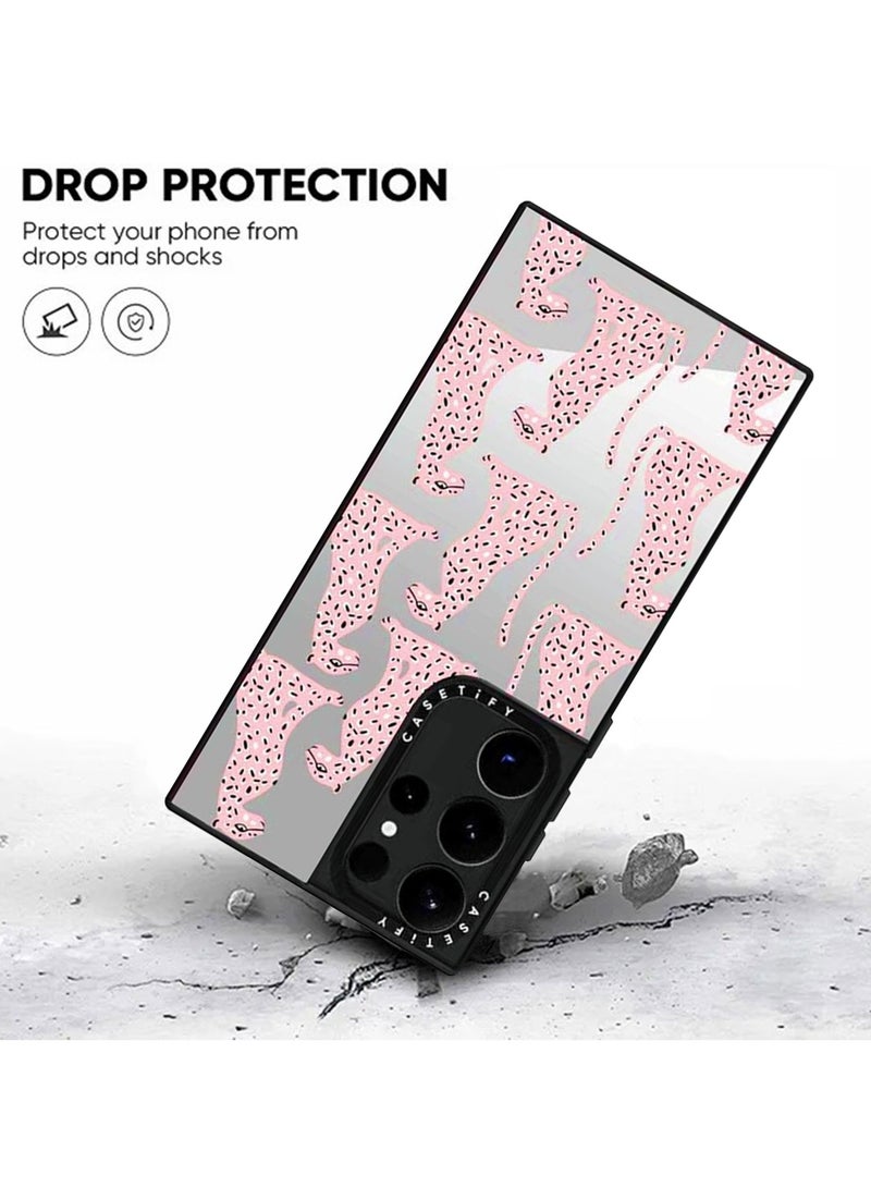 Mmmon Compatible with Samsung Galaxy S24 Ultra Case,With Magsafe Drop Protection Anti Peel Off Tech Clear Phone Case For  Galaxy S24 Ultra(Pink Leopard) - Image 2