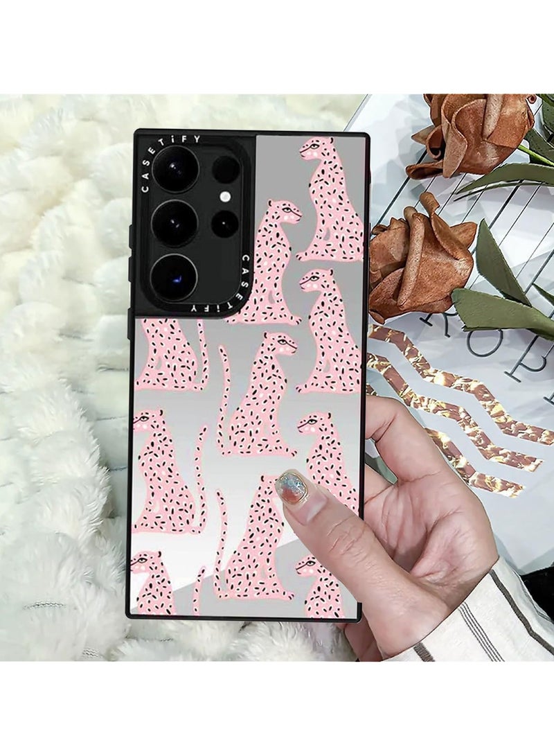 Mmmon Compatible with Samsung Galaxy S24 Ultra Case,With Magsafe Drop Protection Anti Peel Off Tech Clear Phone Case For  Galaxy S24 Ultra(Pink Leopard) - Image 3
