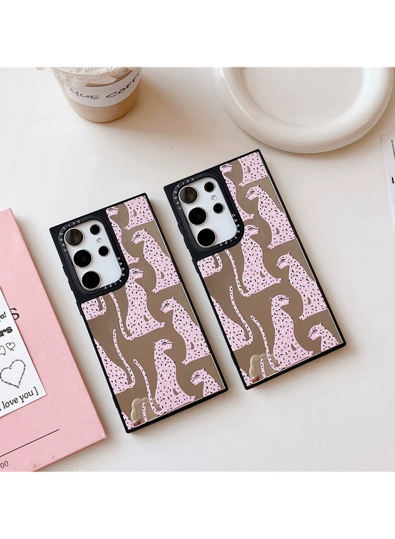 Mmmon Compatible with Samsung Galaxy S24 Ultra Case,With Magsafe Drop Protection Anti Peel Off Tech Clear Phone Case For  Galaxy S24 Ultra(Pink Leopard) - Image 4