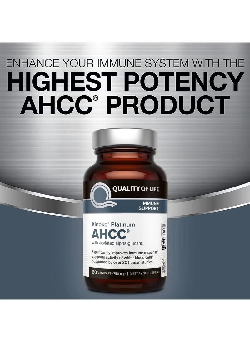 Quality of Life Labs, Kinoko Platinum AHCC, 60 Veggie Capsules - Image 4