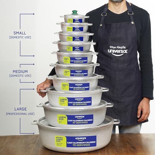 Universal (Professional Large) Caldero 32 Cups - 11.6 QT / 11 L, Stainless Aluminum Pot, Even Heat Distribution and Fast Cooking Dutch Oven Pot, Ergonomic Handles, Ideal for Rice, and French Fries - Image 4