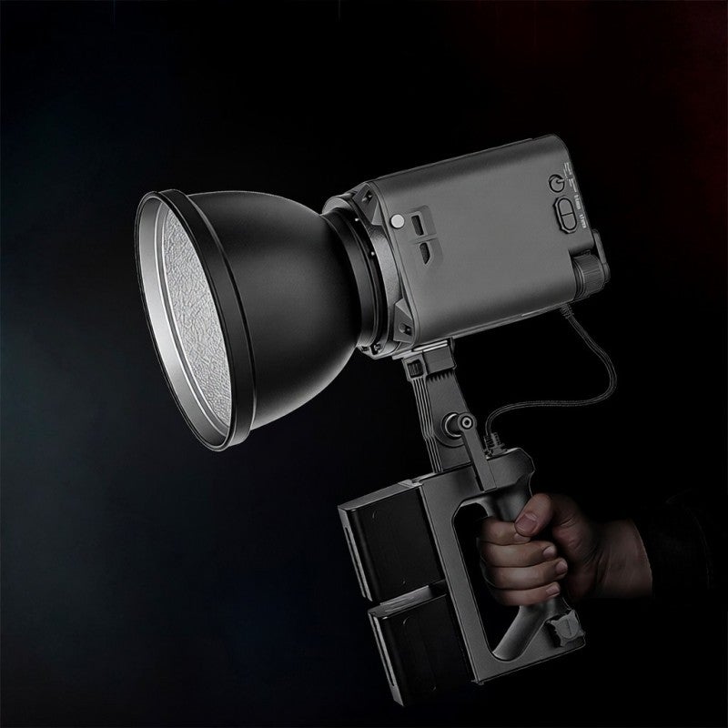NP-F Battery Handle : Dark Gray ABS Durable Ergonomic Grip - Balance Maintain 2-Battery Capacity Battery Handle for YONGNUO YNLUX200 Video Light - Image 4
