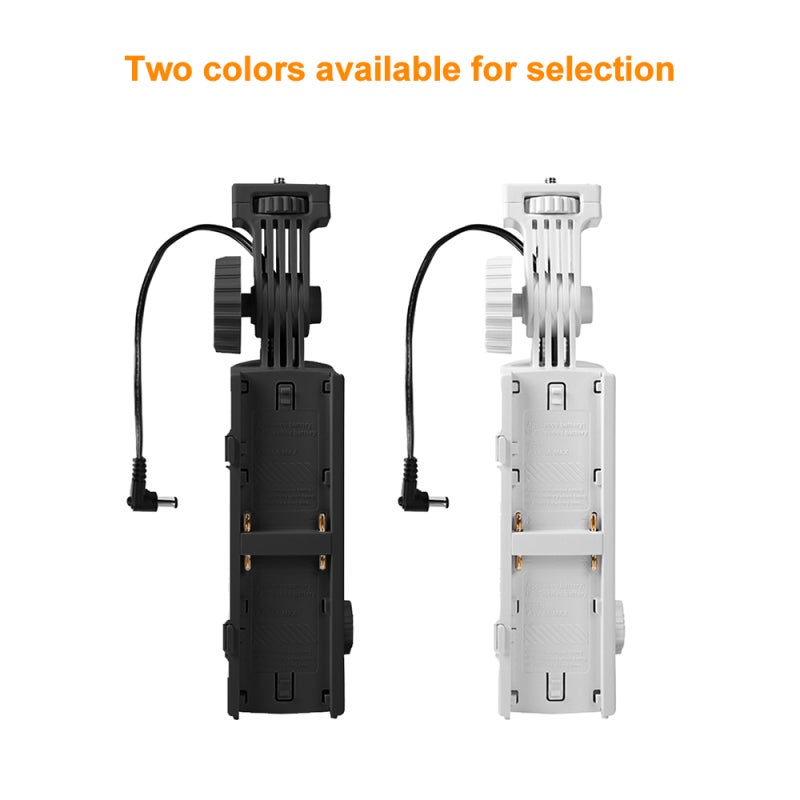 NP-F Battery Handle : Dark Gray ABS Durable Ergonomic Grip - Balance Maintain 2-Battery Capacity Battery Handle for YONGNUO YNLUX200 Video Light - Image 2