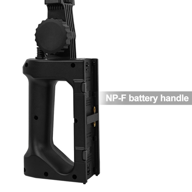 NP-F Battery Handle : Dark Gray ABS Durable Ergonomic Grip - Balance Maintain 2-Battery Capacity Battery Handle for YONGNUO YNLUX200 Video Light - Image 5