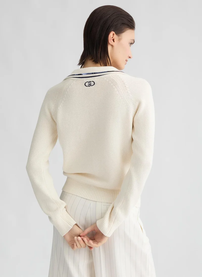Liu Jo White pure cotton jumper